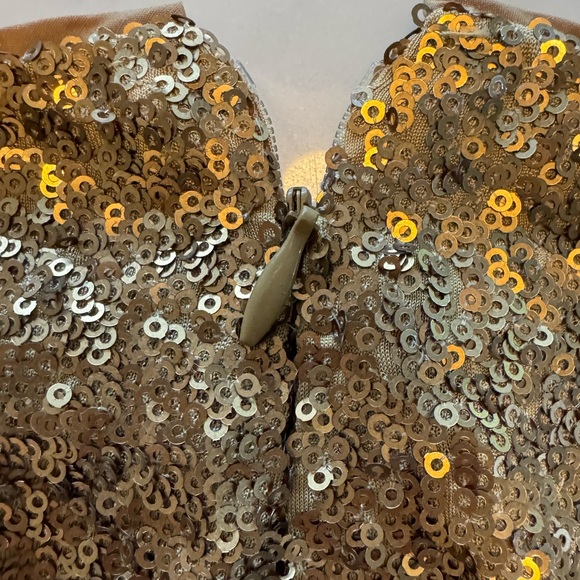 Cache Gold Mini Sequined Skirt Size 0 - Picture 4 of 8